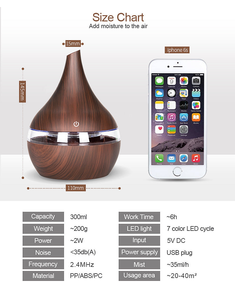 LED Essential Oil Diffuser for Calm & Cozy Vibes