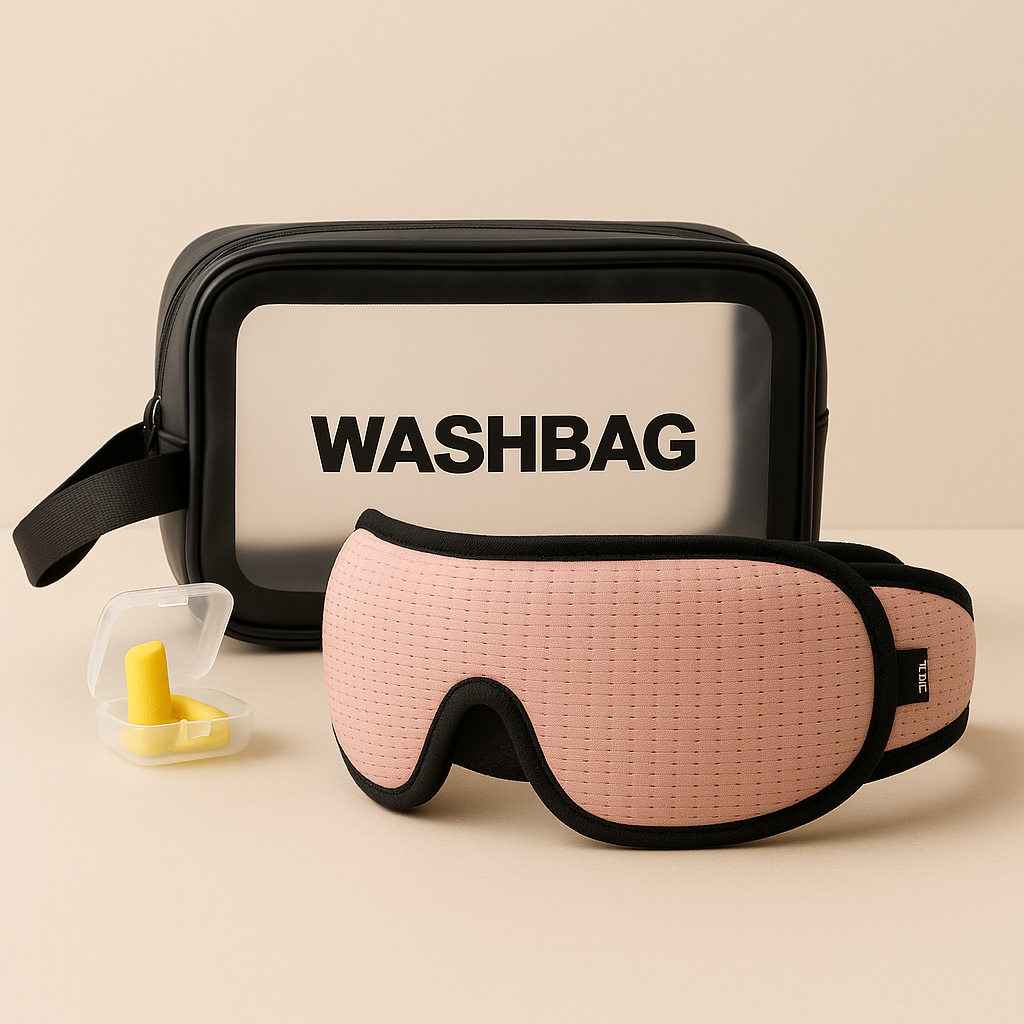 Ultimate Comfort Sleep Mask with Earplugs — Anywhere, Anytime