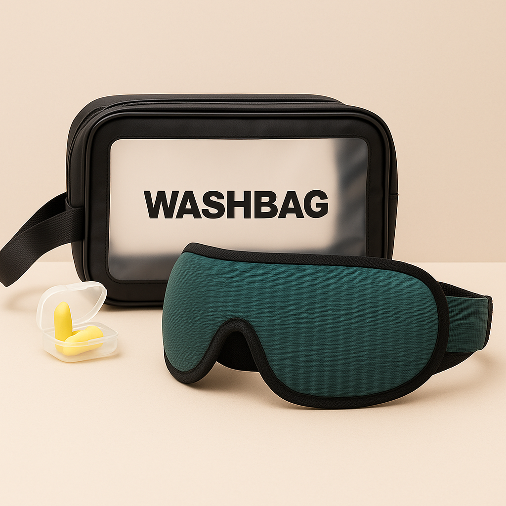 Ultimate Comfort Sleep Mask with Earplugs — Anywhere, Anytime