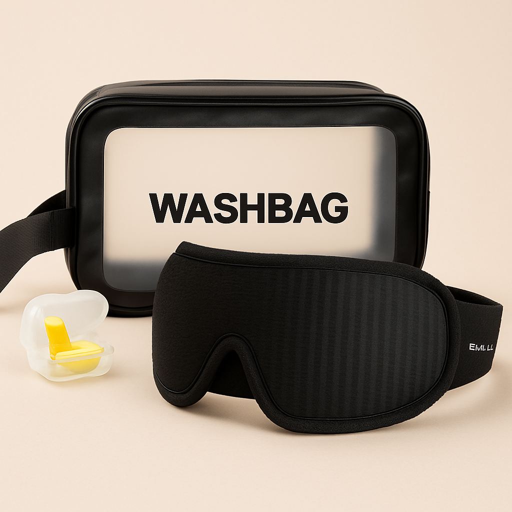 Ultimate Comfort Sleep Mask with Earplugs — Anywhere, Anytime