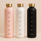 Large Capacity 1L Time Water Cup Fitness Water Bottle Gradient Color Matte